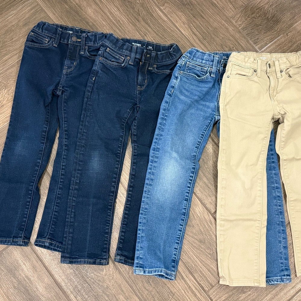 Bundle of 4 Old Navy Boys Straight Slim Jeans size 6